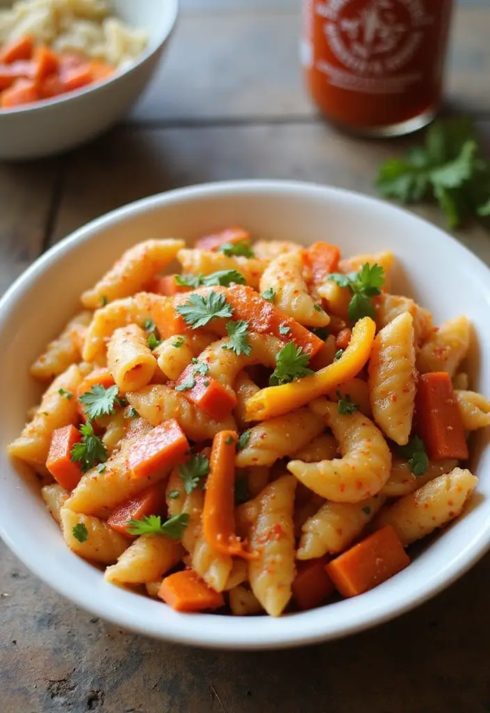 30 Bowtie Pasta Salad Recipes That Steal the Show - 21. Spicy Sriracha Bowtie Pasta Salad