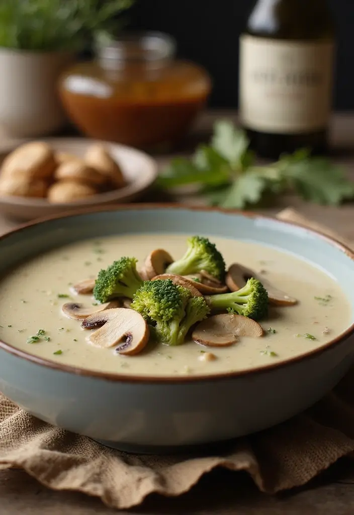 30 Broccoli Soup Recipes for Creamy Green Goodness 83 30 Broccoli Soup Recipes for Creamy Green Goodness - 13. Creamy Broccoli and Mushroom Soup