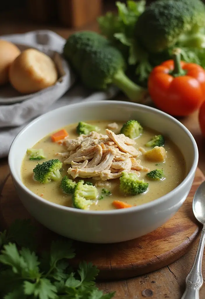 30 Broccoli Soup Recipes for Creamy Green Goodness 195 30 Broccoli Soup Recipes for Creamy Green Goodness - 29. Broccoli and Chicken Soup