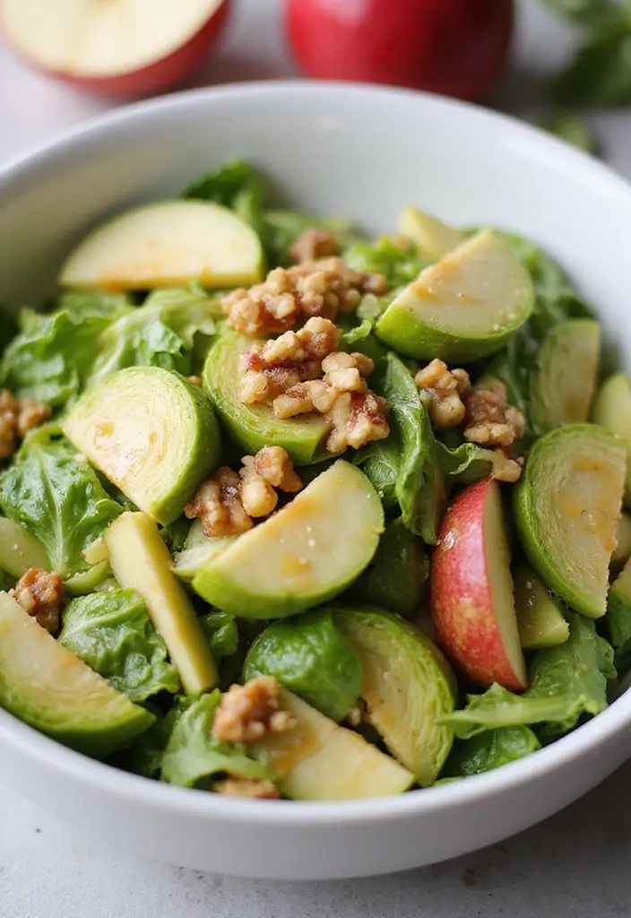 30 Brussels Sprout Salad Recipes for Crunchy Goodness - 1. Shaved Brussels Sprout Salad with Apples and Walnuts