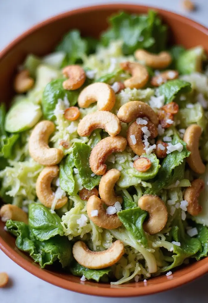 30 Brussels Sprout Salad Recipes for Crunchy Goodness - 17. Brussels Sprout Salad with Coconut and Cashews