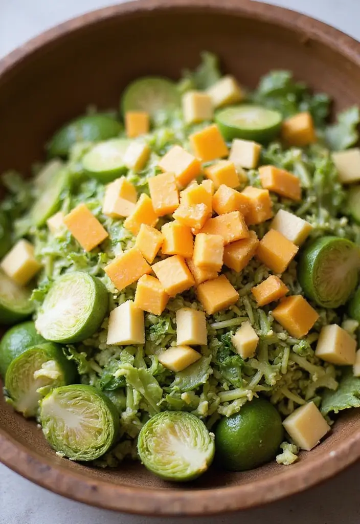 30 Brussels Sprout Salad Recipes for Crunchy Goodness - 18. Brussels Sprout Salad with Apples and Cheddar