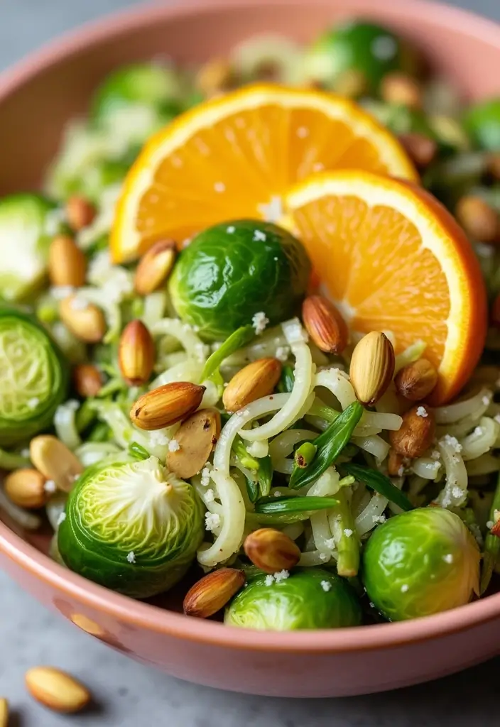 30 Brussels Sprout Salad Recipes for Crunchy Goodness - 30. Brussels Sprout Salad with Orange and Pistachios