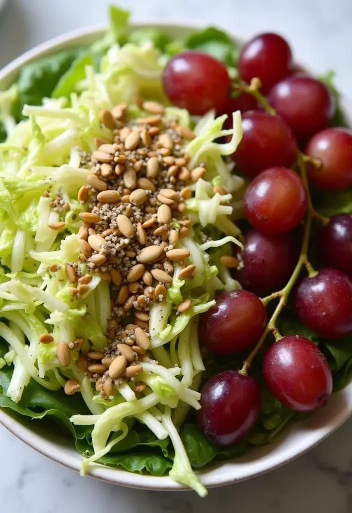 30 Brussels Sprout Salad Recipes for Crunchy Goodness - 6. Brussels Sprout Salad with Grapes and Poppy Seed Dressing