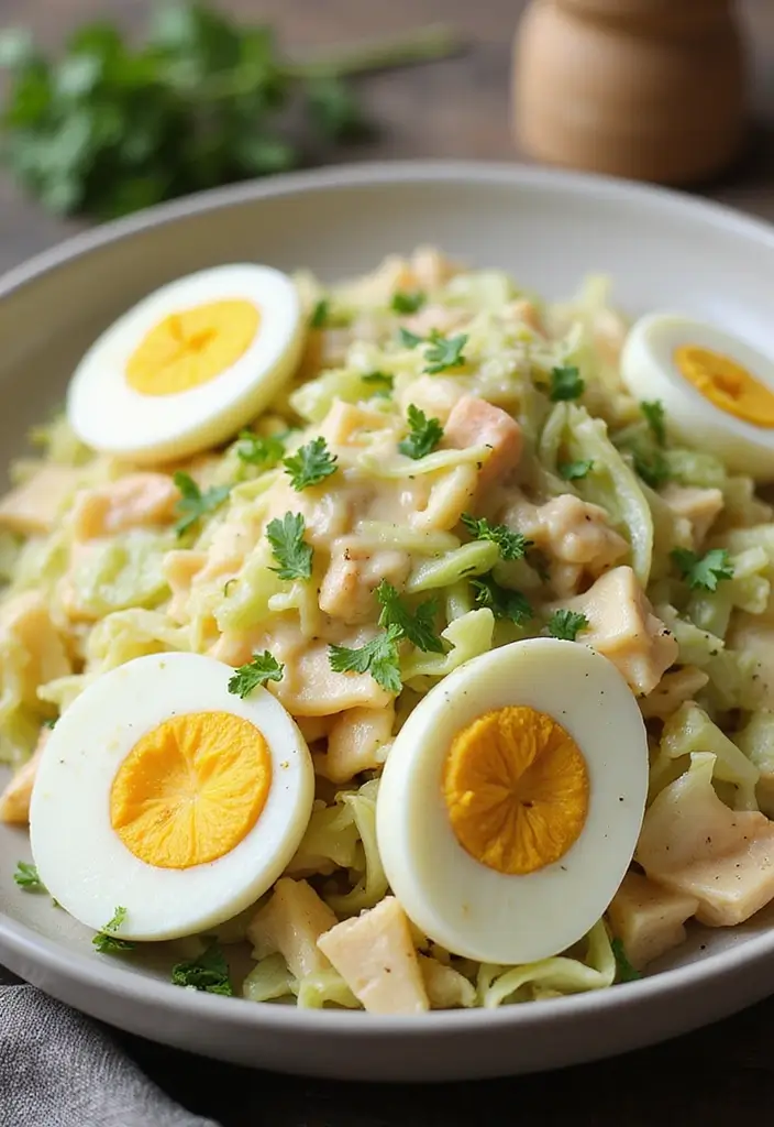 30 Cabbage Salad Recipes for a Light Crunchy Bite - 22. Cabbage and Egg Salad