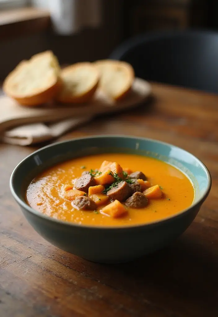 30 Carnivore Soup Recipes Packed with Protein - 17. Butternut Squash and Sausage Soup