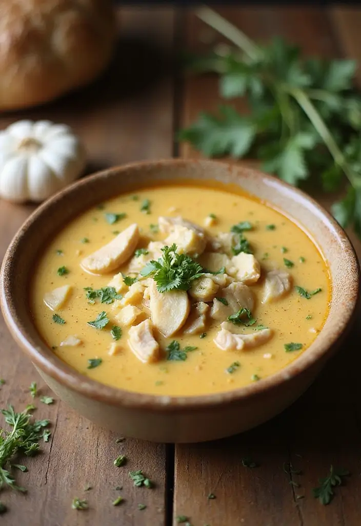 30 Carnivore Soup Recipes Packed with Protein - 19. Creamy Garlic Chicken Soup