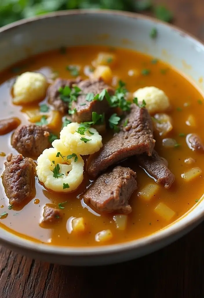 30 Carnivore Soup Recipes Packed with Protein - 20. Beef and Cauliflower Soup