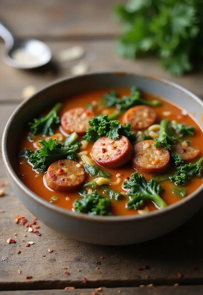 30 Carnivore Soup Recipes Packed with Protein - 3. Spicy Sausage and Kale Soup