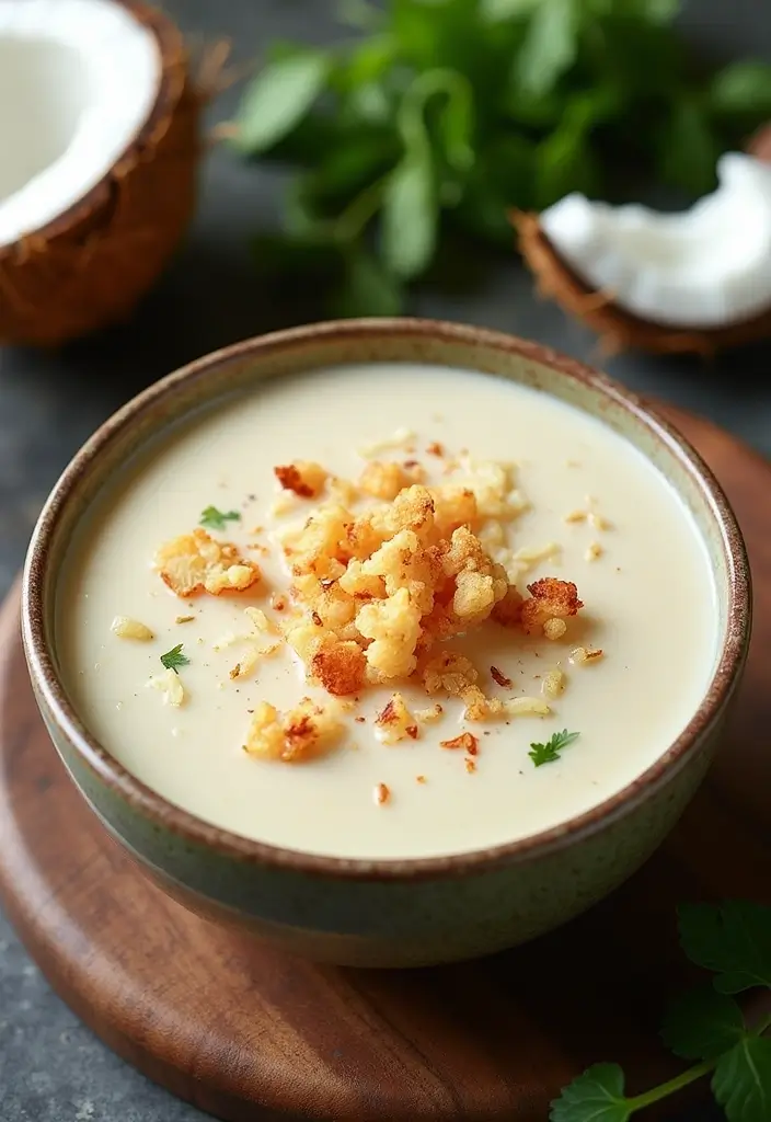 30 Cauliflower Soup Recipes That Are Creamy and Healthy - 10. Creamy Coconut Cauliflower Soup