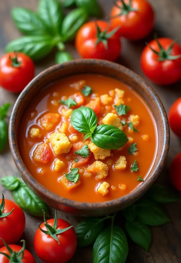 30 Cauliflower Soup Recipes That Are Creamy and Healthy - 29. Cauliflower and Tomato Basil Soup