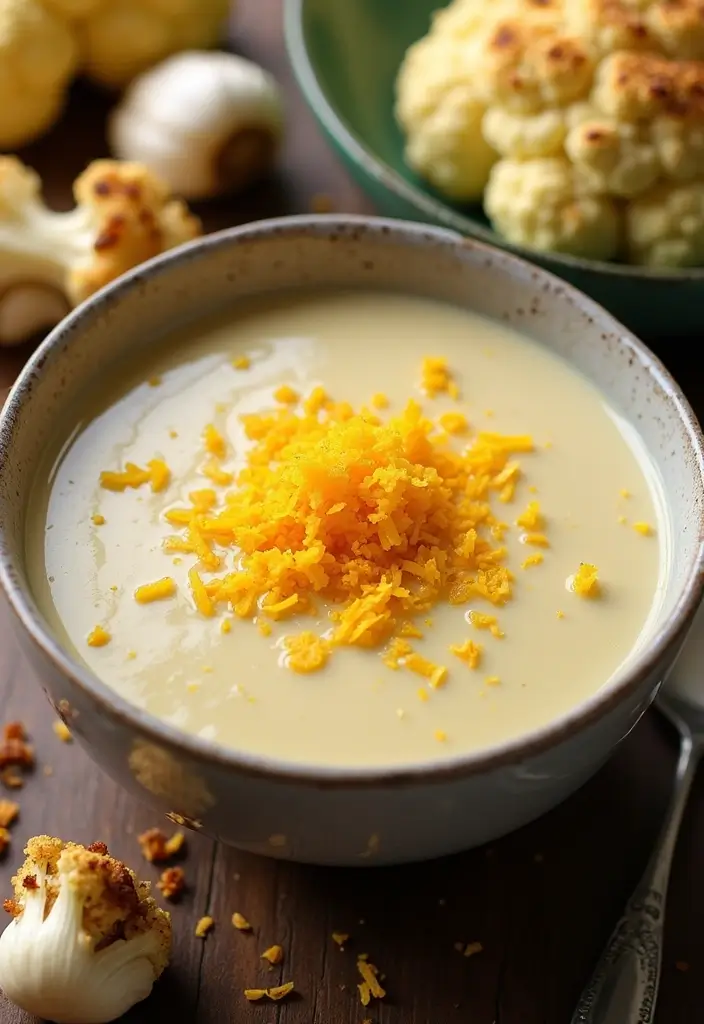 30 Cauliflower Soup Recipes That Are Creamy and Healthy - 30. Cauliflower and Garlic Soup