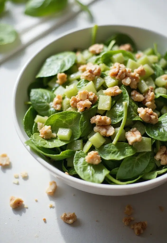 30 Celery Salad Recipes That Are Crisp and Refreshing - 12. Celery and Spinach Salad