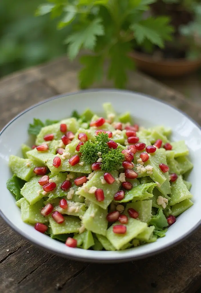 30 Celery Salad Recipes That Are Crisp and Refreshing - 19. Celery and Pomegranate Salad