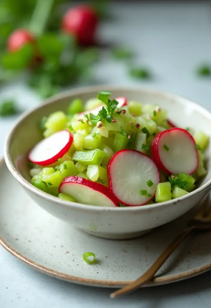 30 Celery Salad Recipes That Are Crisp and Refreshing - 22. Celery and Radish Salad
