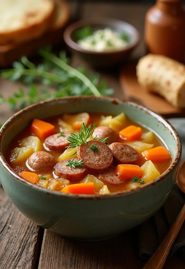30 Cheap Soup Recipes That Taste Surprisingly Gourmet 106 30 Cheap Soup Recipes That Taste Surprisingly Gourmet - 18. Cabbage and Sausage Soup