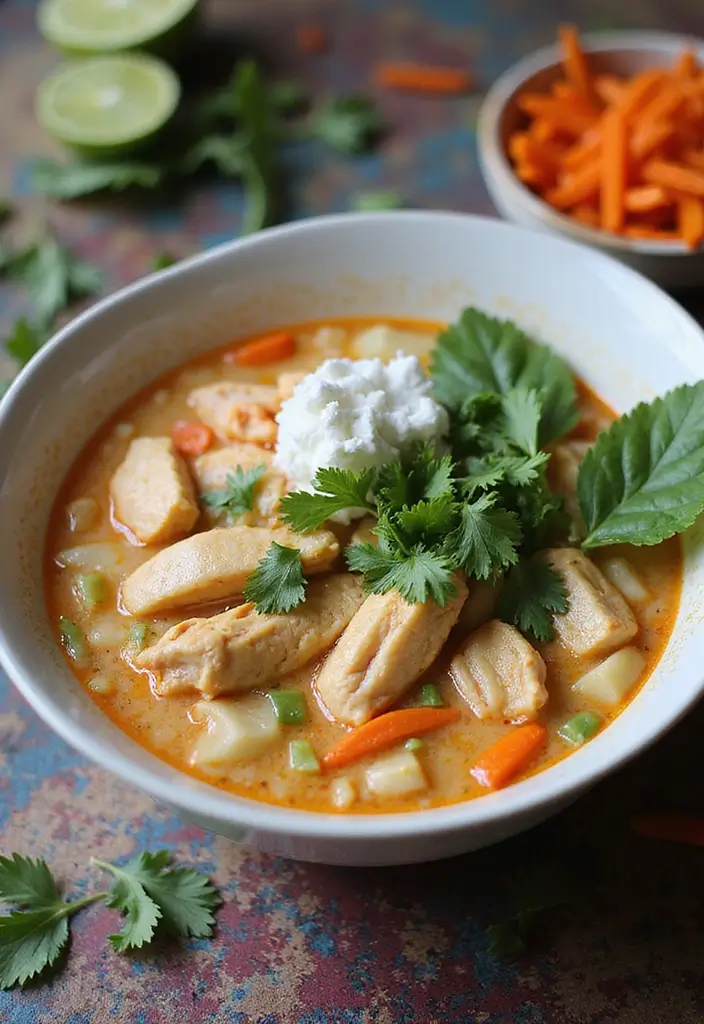 30 Chicken Broth Soup Recipes That Heal and Nourish - 10. Thai Coconut Chicken Soup (Tom Kha Gai)