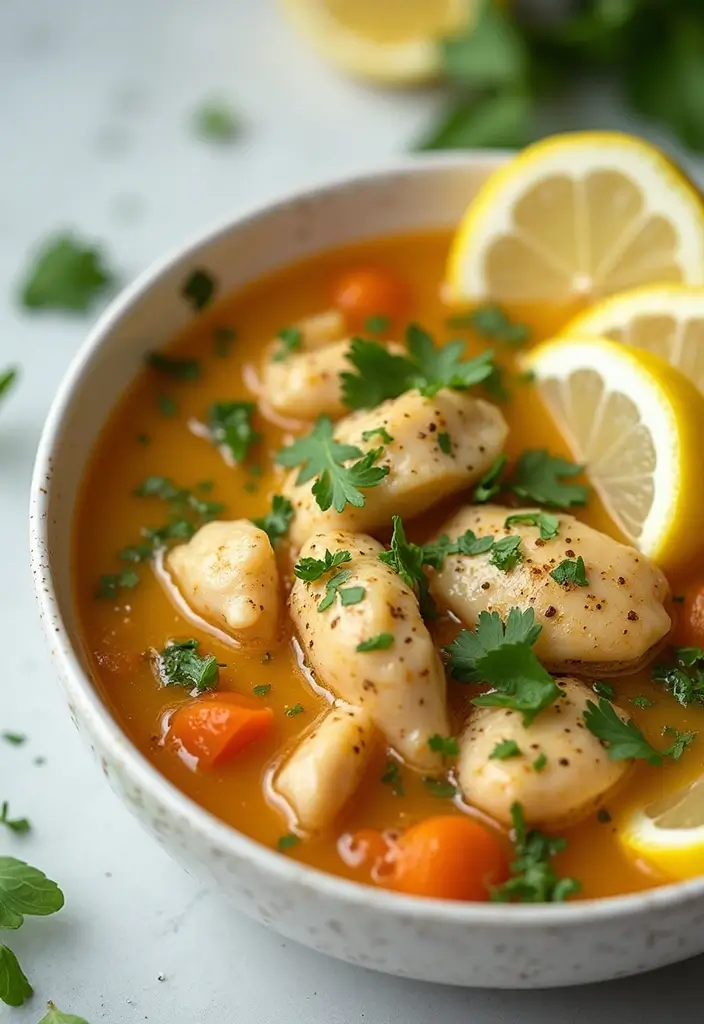 30 Chicken Broth Soup Recipes That Heal and Nourish - 12. Mediterranean Lemon Chicken Soup