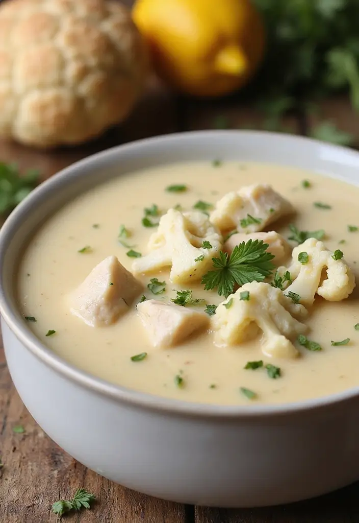 30 Chicken Broth Soup Recipes That Heal and Nourish - 14. Chicken Cauliflower Soup