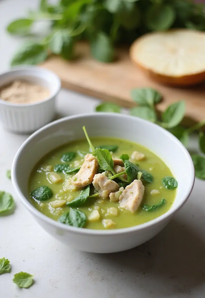 30 Chicken Broth Soup Recipes That Heal and Nourish - 19. Chicken and Spinach Soup
