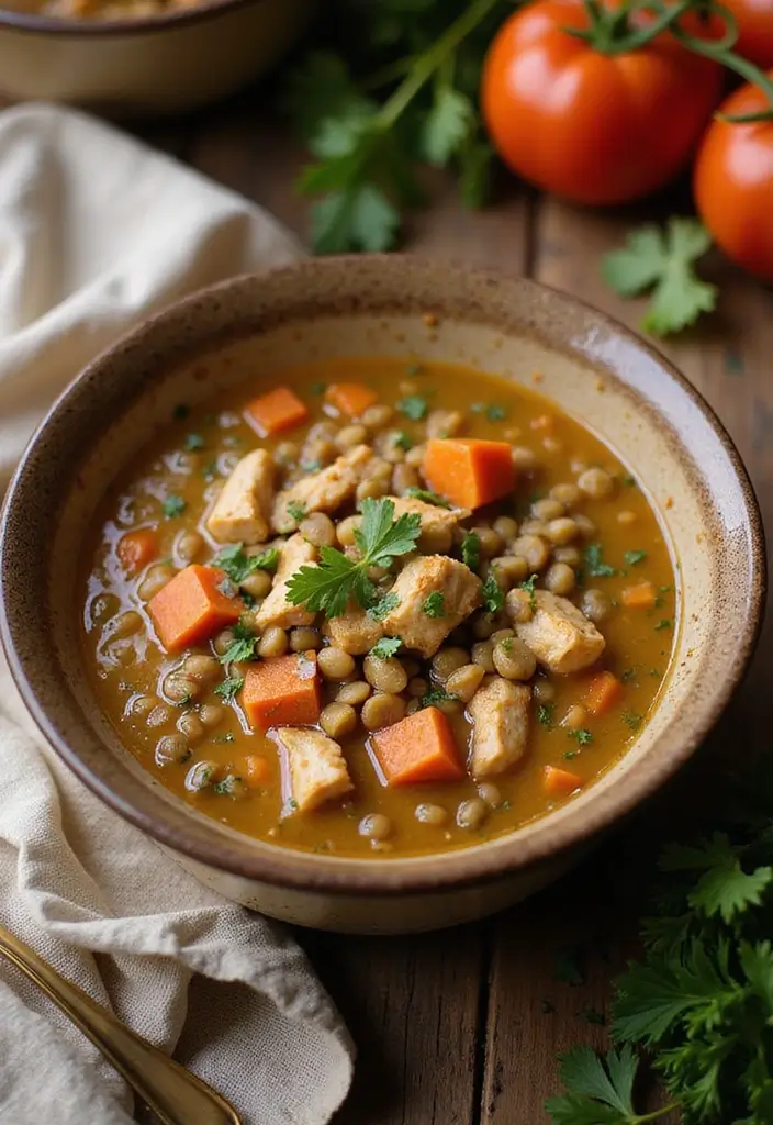 30 Chicken Broth Soup Recipes That Heal and Nourish - 21. Chicken and Lentil Soup