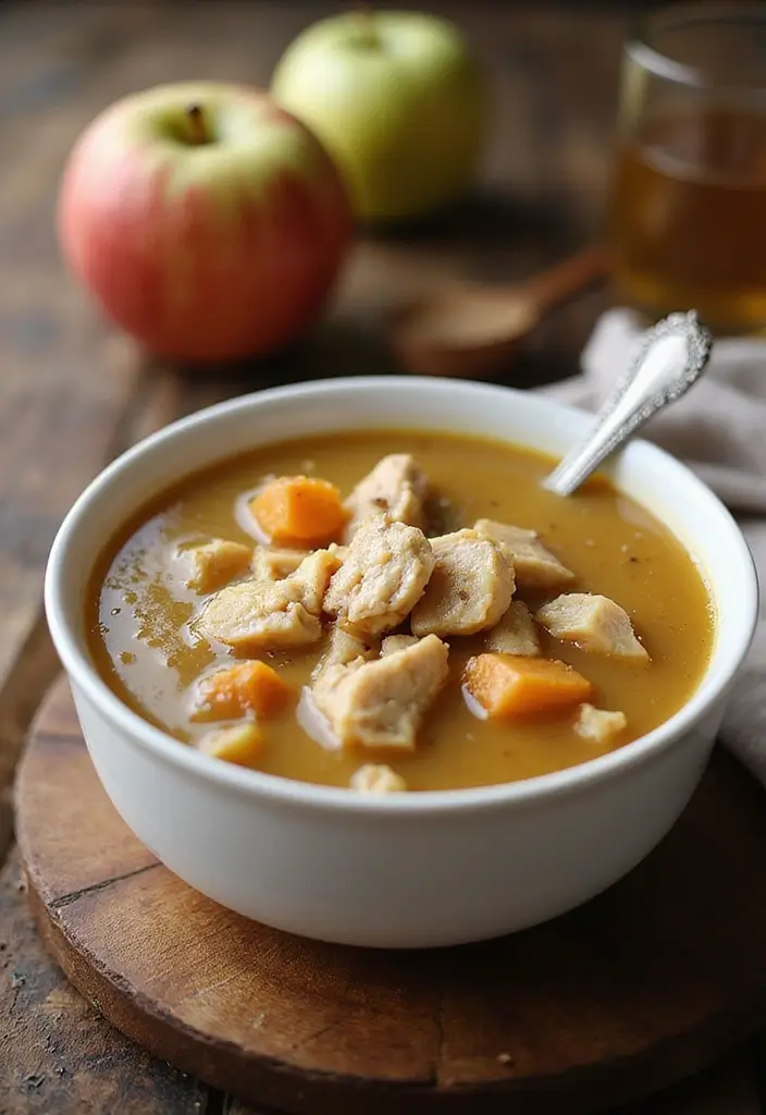 30 Chicken Broth Soup Recipes That Heal and Nourish - 24. Chicken and Apple Soup