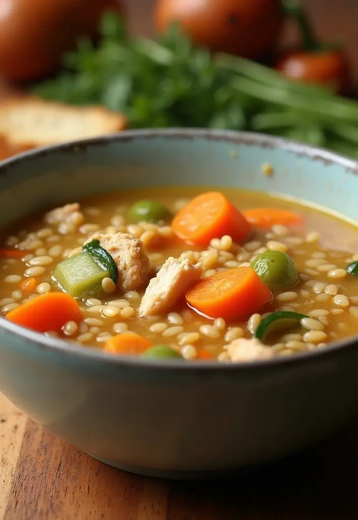 30 Chicken Broth Soup Recipes That Heal and Nourish - 28. Chicken and Barley Soup