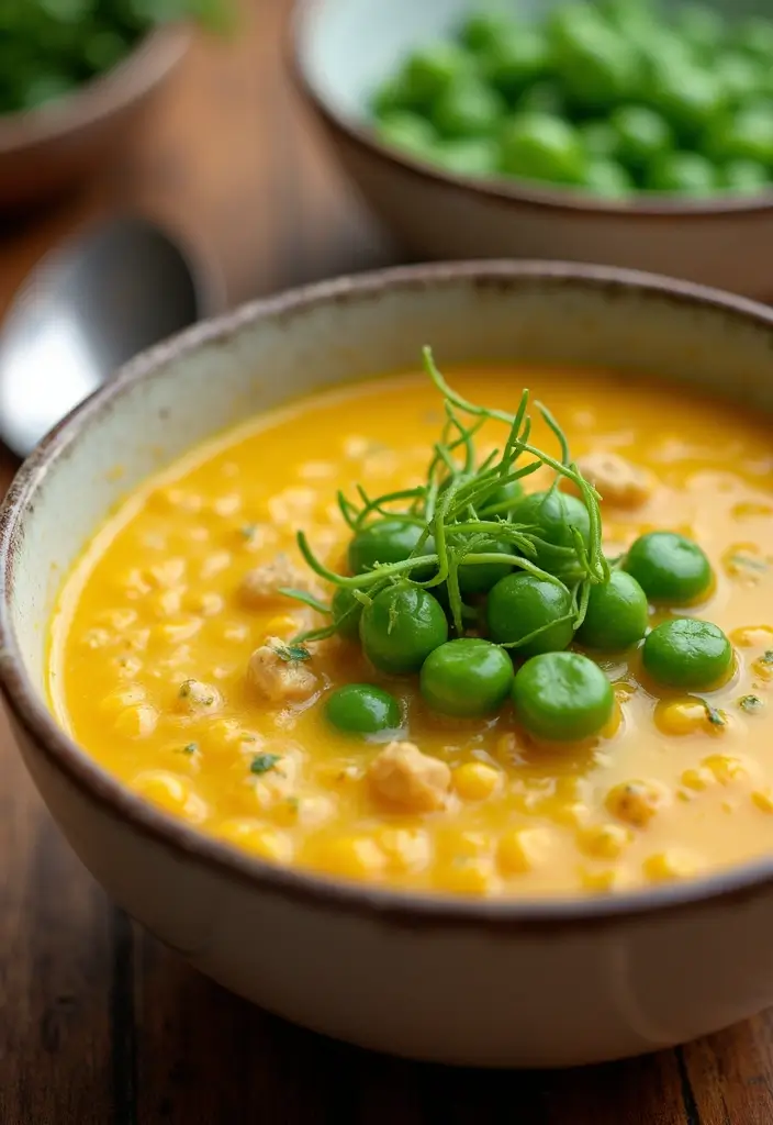 30 Chicken Corn Soup Recipes for Sweet and Savory Bowls 163 30 Chicken Corn Soup Recipes for Sweet and Savory Bowls - 25. Chicken Corn Soup with Sweet Peas