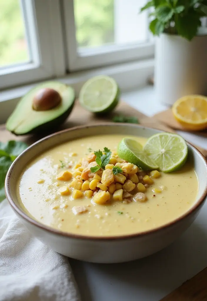 30 Chicken Corn Soup Recipes for Sweet and Savory Bowls 15 30 Chicken Corn Soup Recipes for Sweet and Savory Bowls - 3. Creamy Avocado Chicken Corn Soup