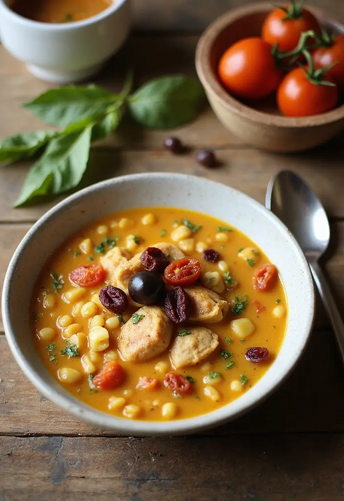 30 Chicken Corn Soup Recipes for Sweet and Savory Bowls 43 30 Chicken Corn Soup Recipes for Sweet and Savory Bowls - 7. Mediterranean Chicken Corn Soup