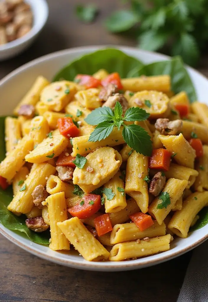 30 Chicken Pasta Salad Recipes for Easy Dinners - 16. Curry Chicken Pasta Salad