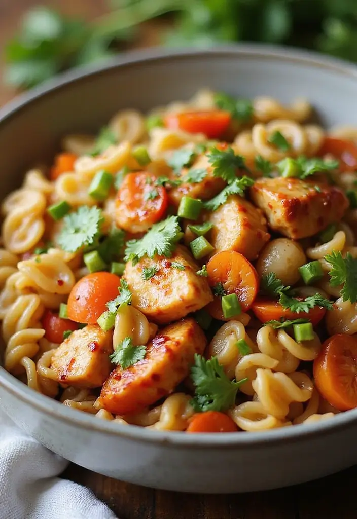 30 Chicken Pasta Salad Recipes for Easy Dinners - 23. Teriyaki Chicken Pasta Salad