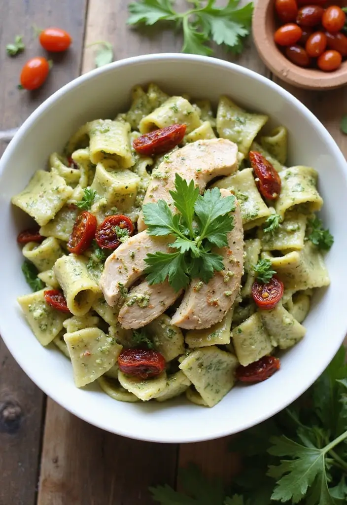 30 Chicken Pasta Salad Recipes for Easy Dinners - 4. Pesto Chicken Pasta Salad