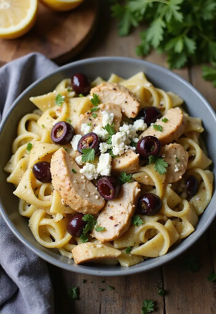30 Chicken Pasta Salad Recipes for Easy Dinners - 5. Greek Chicken Pasta Salad