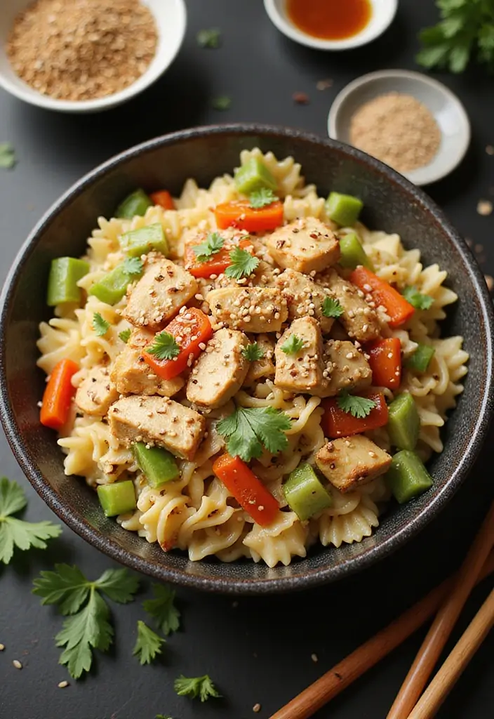 30 Chicken Pasta Salad Recipes for Easy Dinners - 7. Asian Chicken Pasta Salad