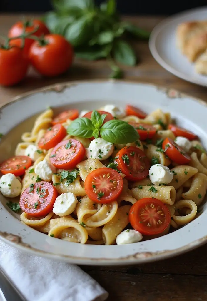 30 Chicken Pasta Salad Recipes for Easy Dinners - 8. Caprese Chicken Pasta Salad
