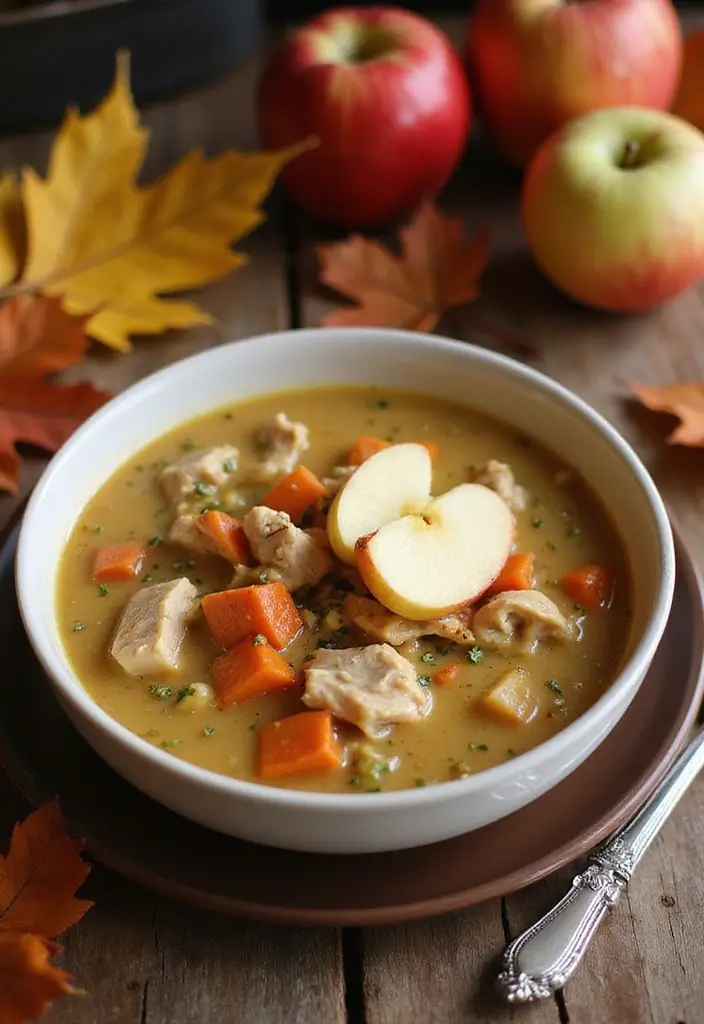 30 Chicken Vegetable Soup Recipes Full of Comfort - 15. Harvest Chicken Soup with Apples
