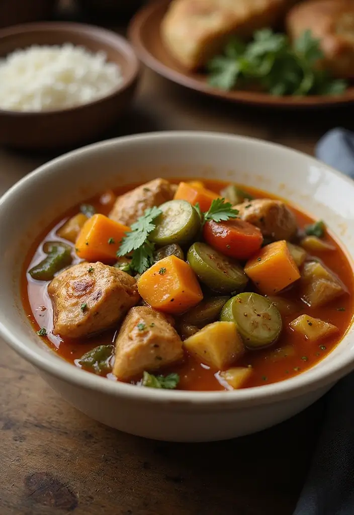 30 Chicken Vegetable Soup Recipes Full of Comfort - 6. Rustic Chicken and Vegetable Stew