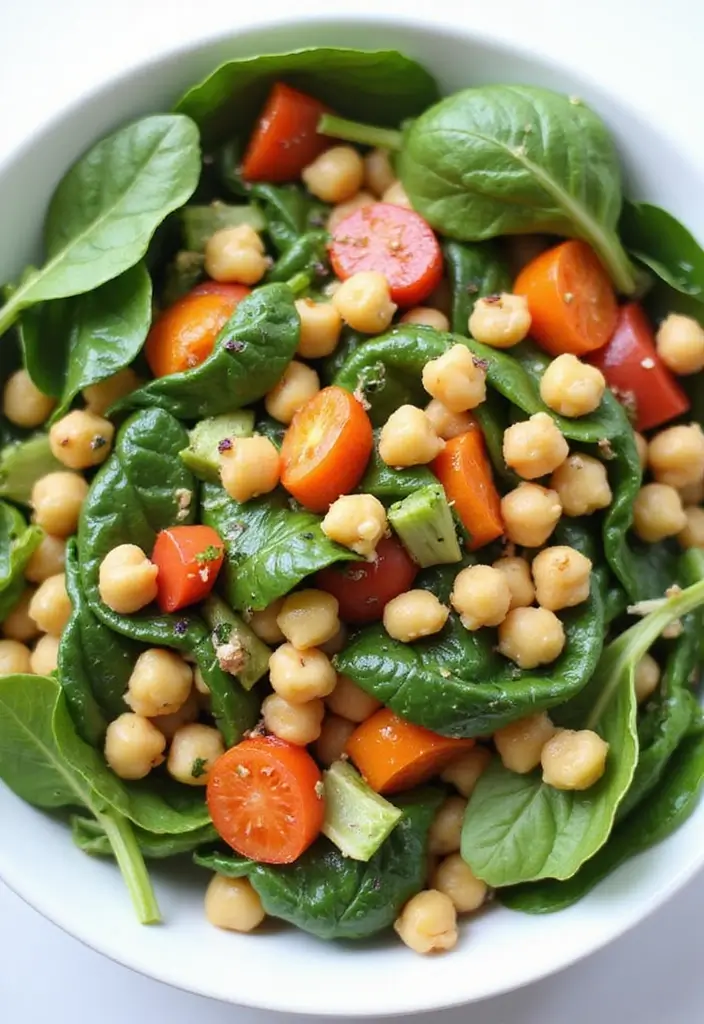 30 Chickpea Salad Recipes Packed with Protein - 11. Chickpea and Spinach Salad