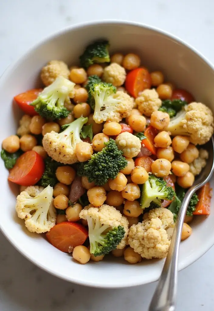 30 Chickpea Salad Recipes Packed with Protein - 20. Chickpea and Cauliflower Salad