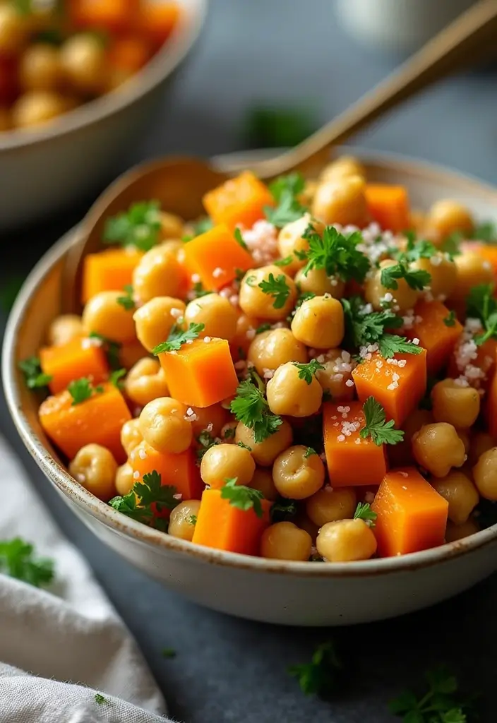 30 Chickpea Salad Recipes Packed with Protein - 23. Chickpea Salad with Butternut Squash