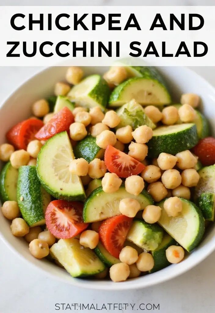 30 Chickpea Salad Recipes Packed with Protein - 24. Chickpea and Zucchini Salad