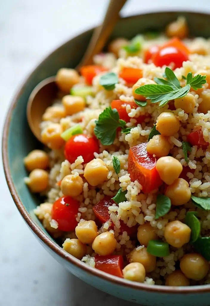 30 Chickpea Salad Recipes Packed with Protein - 25. Chickpea and Rice Salad