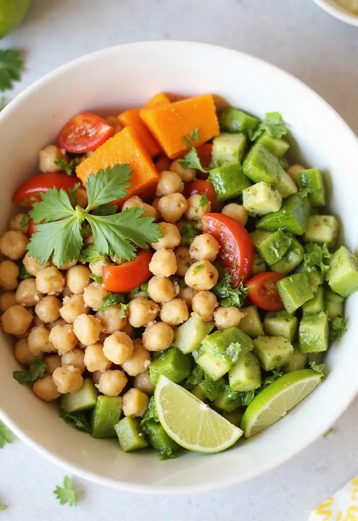 30 Chickpea Salad Recipes Packed with Protein - 26. Chickpea Salad with Cilantro Lime Dressing