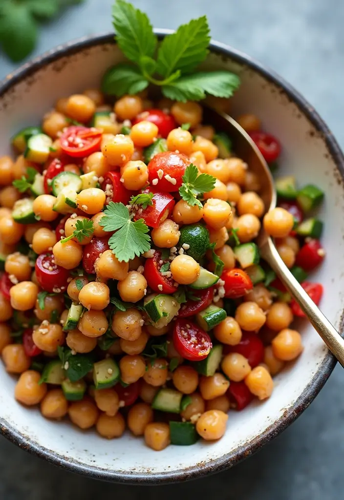 30 Chickpea Salad Recipes Packed with Protein - 27. Moroccan Chickpea Salad