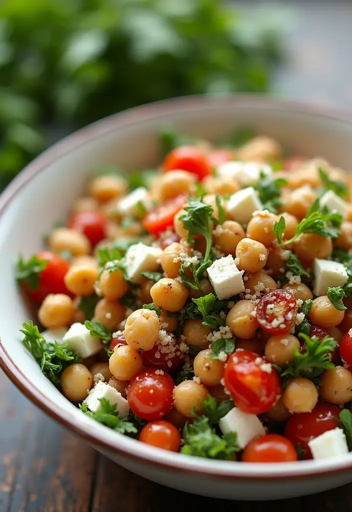 30 Chickpea Salad Recipes Packed with Protein - 29. Chickpea and Feta Salad