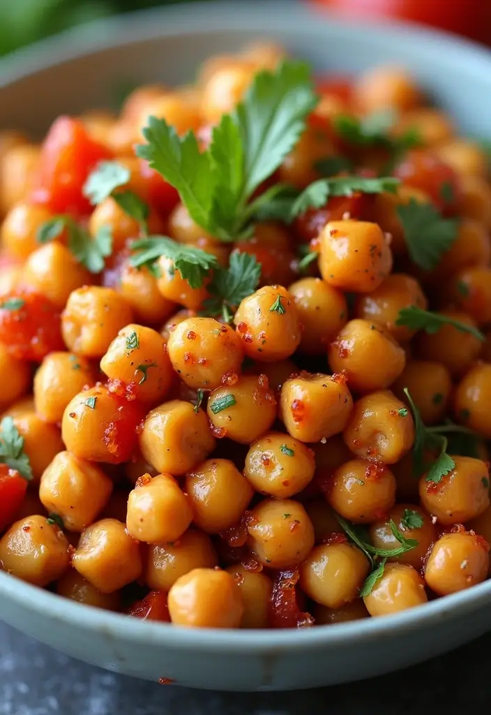 30 Chickpea Salad Recipes Packed with Protein - 5. Spicy Chickpea Salad with Harissa