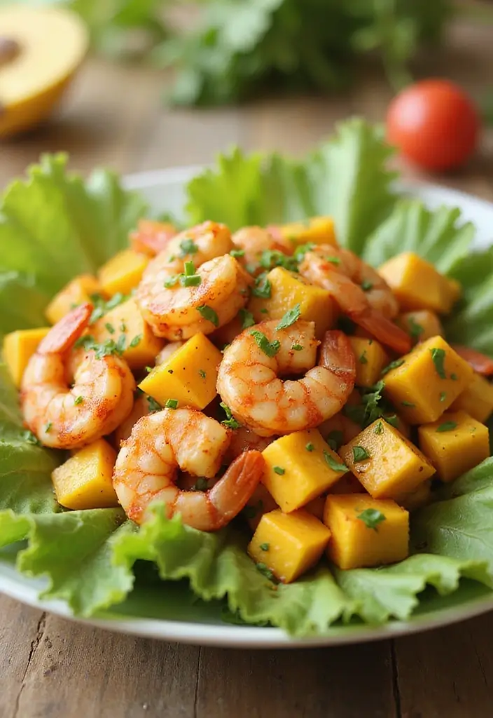 30 Chop Salad Recipes Bursting with Flavor - 17. Spicy Mango and Shrimp Salad