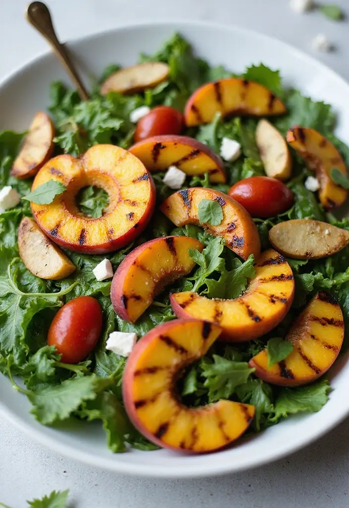 30 Chop Salad Recipes Bursting with Flavor - 29. Grilled Peach and Arugula Salad