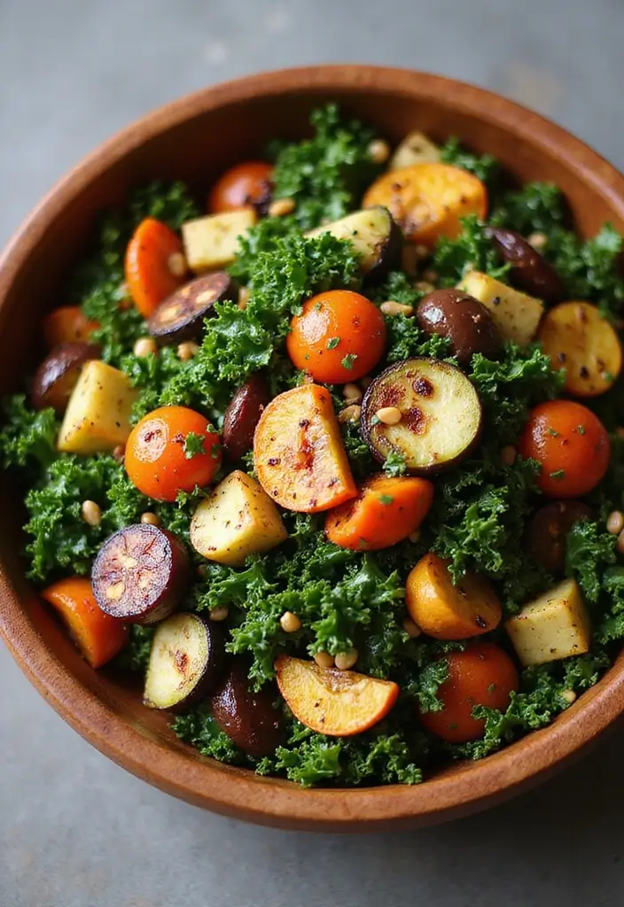 30 Chop Salad Recipes Bursting with Flavor - 5. Roasted Vegetable and Kale Salad